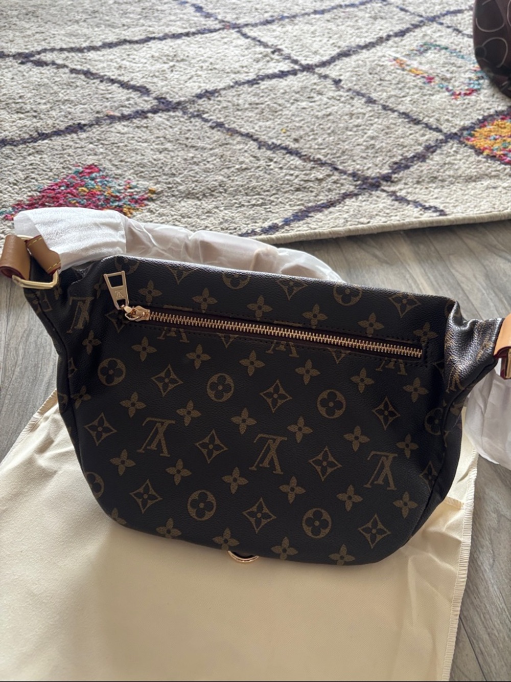 Louis Vuitton Monogram Canvas Fanny Pack Crossbody Bumbag in Brown and Tan - Picture 8 of 15